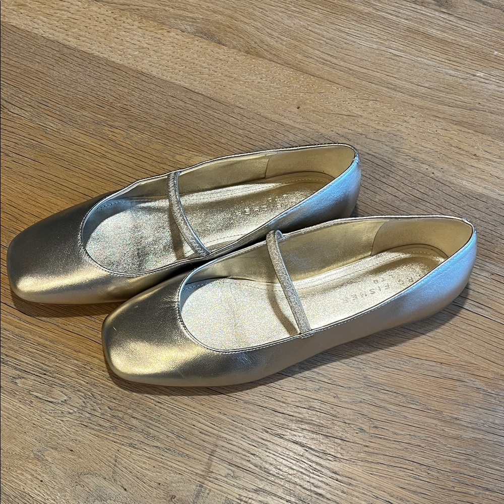 Marc Fisher Gold Ballet Flats